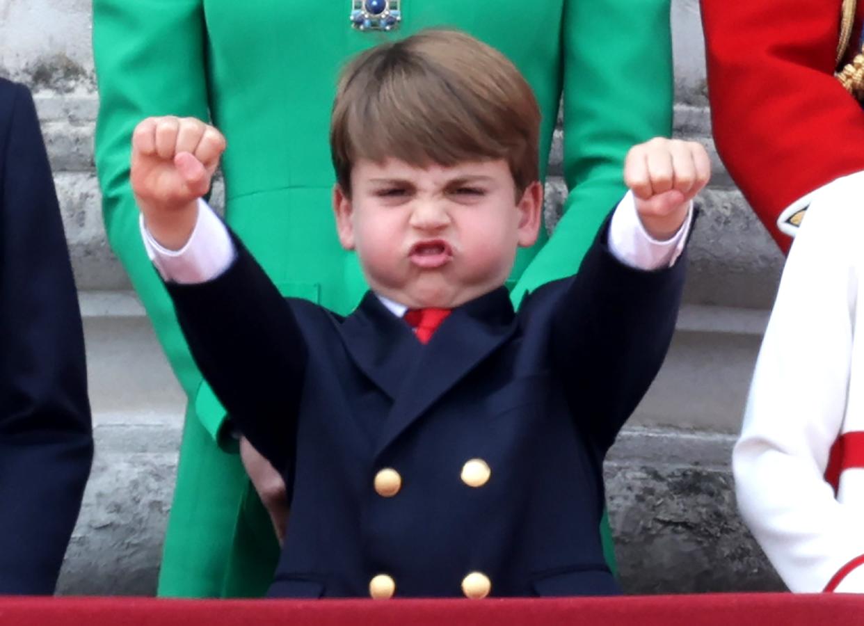 Prince Louis of Wales watches the fly-past on the Buckingham Palace balcony during Trooping the Colour (Getty Images)