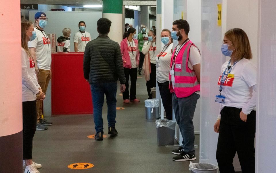 Covid Vaccination centre at the Emirates stadium