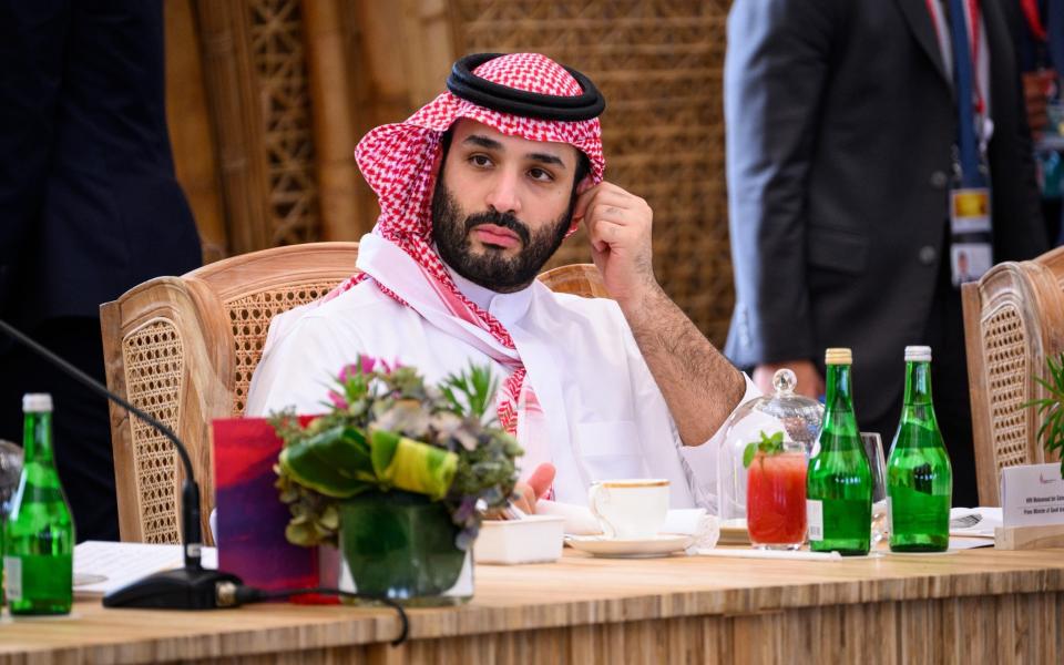 NUSA DUA, INDONESIA - NOVEMBER 15: Crown Prince Mohammed bin Salman of Saudi Arabia takes his seat ahead of a working lunch at the G20 Summit on November 15, 2022 in Nusa Dua, Indonesia. The new British Prime Minister aims to articulate his foreign policy vision here while grappling with economic instability at home. (Photo by Leon Neal/Getty Images,) - Leon Neal/Getty Images Europe