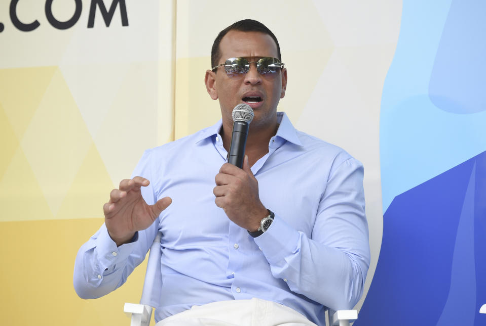 Former professional baseball player and entrepreneur Alex Rodriguez speaks at OZY Fest in Central Park on Saturday, July 21, 2018, in New York. (Photo by Evan Agostini/Invision/AP)