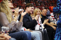 Actor Mike Myers attends game three of the NBA Eastern Conference Finals between the Milwaukee Bucks and the Toronto Raptors at Scotiabank Arena on May 19, 2019 in Toronto, Canada. (Photo by Gregory Shamus/Getty Images)