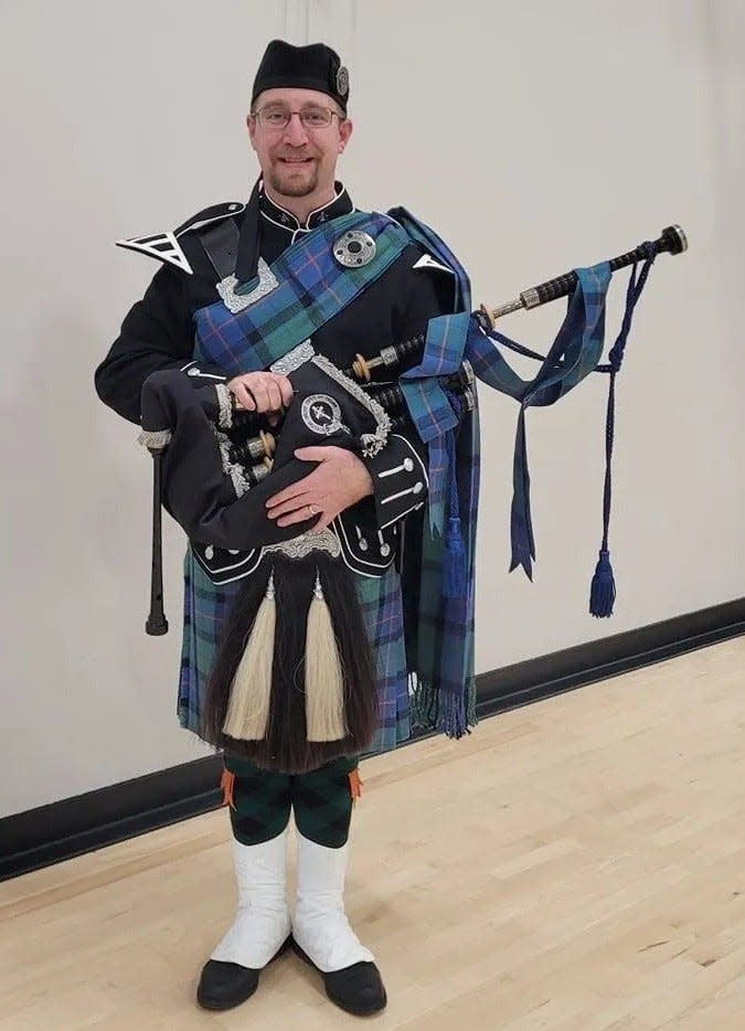 Celtic Cross Pipes and Drums pipe major Scott Whitman helped Richwoods High School prank their principal.