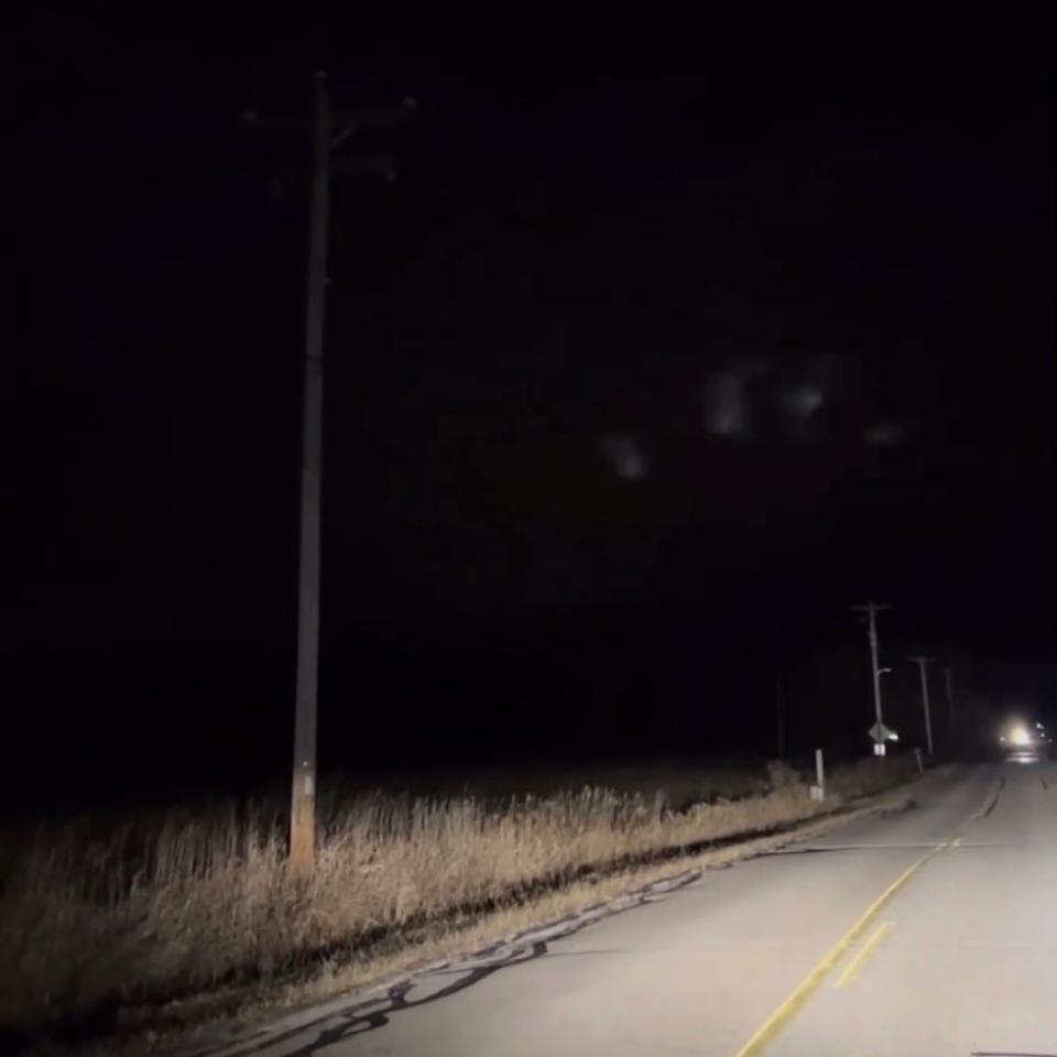 Kimberly of West Bend took a video of these bright lights (located at the center right of this image) moving through the sky on Dec. 1 in West Bend.