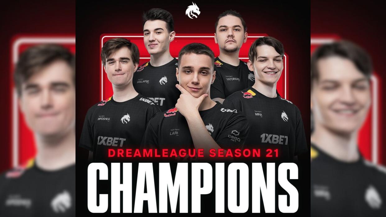 Team Spirit were crowned as champions of DreamLeague Season 21 after they swept Shopify Rebellion, 3-0, in the Grand Finals. (Photo: Team Spirit)