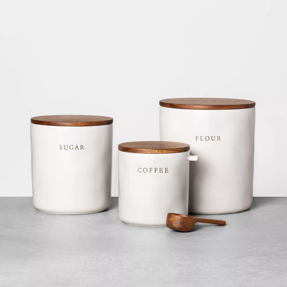 Flour Stoneware Canister with Wood Lid (Credit: Target)