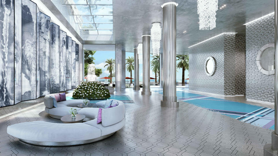 The Karl Lagerfeld–designed lobby.