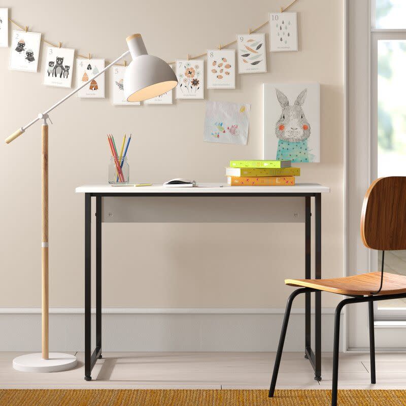 <p><strong>Pictured: Mack & Milo Bret Desk</strong></p><p>wayfair.com</p><p><strong>$59.90</strong></p><p><a href="https://go.redirectingat.com?id=74968X1596630&url=https%3A%2F%2Fwww.wayfair.com%2Ffurniture%2Fpdp%2Fmack-milo-bret-desk-w000246949.html&sref=https%3A%2F%2Fwww.goodhousekeeping.com%2Flife%2Fmoney%2Fg4609%2Fback-to-school-sales%2F" rel="nofollow noopener" target="_blank" data-ylk="slk:Shop Now;elm:context_link;itc:0;sec:content-canvas" class="link ">Shop Now</a></p><ul><li>Take up to <strong>55% off</strong> <a href="https://go.redirectingat.com?id=74968X1596630&url=https%3A%2F%2Fwww.wayfair.com%2Ffurniture%2Fcat%2Fdesks-c332628.html&sref=https%3A%2F%2Fwww.goodhousekeeping.com%2Flife%2Fmoney%2Fg4609%2Fback-to-school-sales%2F" rel="nofollow noopener" target="_blank" data-ylk="slk:desks;elm:context_link;itc:0;sec:content-canvas" class="link ">desks</a> at Wayfair. </li><li>Take up to <strong>50% off</strong> <a href="https://go.redirectingat.com?id=74968X1596630&url=https%3A%2F%2Fwww.walmart.com%2Fbrowse%2Fhome%2Fdesks%2F4044_103150_97116_91851&sref=https%3A%2F%2Fwww.goodhousekeeping.com%2Flife%2Fmoney%2Fg4609%2Fback-to-school-sales%2F" rel="nofollow noopener" target="_blank" data-ylk="slk:desks;elm:context_link;itc:0;sec:content-canvas" class="link ">desks</a> and <a href="https://go.redirectingat.com?id=74968X1596630&url=https%3A%2F%2Fwww.walmart.com%2Fbrowse%2Fhome%2Foffice-chairs%2F4044_103150_97116_91853&sref=https%3A%2F%2Fwww.goodhousekeeping.com%2Flife%2Fmoney%2Fg4609%2Fback-to-school-sales%2F" rel="nofollow noopener" target="_blank" data-ylk="slk:office chairs;elm:context_link;itc:0;sec:content-canvas" class="link ">office chairs</a> at Walmart.</li><li>Take up to <strong>50% off </strong>select <a href="https://go.redirectingat.com?id=74968X1596630&url=https%3A%2F%2Fwww.officedepot.com%2Fa%2Fbrowse%2Foffice-chairs%2FN%3D5%2B593067%2F&sref=https%3A%2F%2Fwww.goodhousekeeping.com%2Flife%2Fmoney%2Fg4609%2Fback-to-school-sales%2F" rel="nofollow noopener" target="_blank" data-ylk="slk:office chairs;elm:context_link;itc:0;sec:content-canvas" class="link ">office chairs</a> at Office Depot.  </li><li>Save on select <a href="https://www.amazon.com/Shop-by-Room-Office/b?ie=UTF8&node=14544463011&tag=syn-yahoo-20&ascsubtag=%5Bartid%7C10055.g.4609%5Bsrc%7Cyahoo-us" rel="nofollow noopener" target="_blank" data-ylk="slk:home office furniture;elm:context_link;itc:0;sec:content-canvas" class="link ">home office furniture</a> at Amazon.</li><li><strong>Save up to 60%</strong> in All Modern's <a href="https://go.redirectingat.com?id=74968X1596630&url=https%3A%2F%2Fwww.allmodern.com%2Ffurniture%2Fcat%2Fhome-office-sale-c1848179.html&sref=https%3A%2F%2Fwww.goodhousekeeping.com%2Flife%2Fmoney%2Fg4609%2Fback-to-school-sales%2F" rel="nofollow noopener" target="_blank" data-ylk="slk:home office sale;elm:context_link;itc:0;sec:content-canvas" class="link ">home office sale</a>.</li></ul>