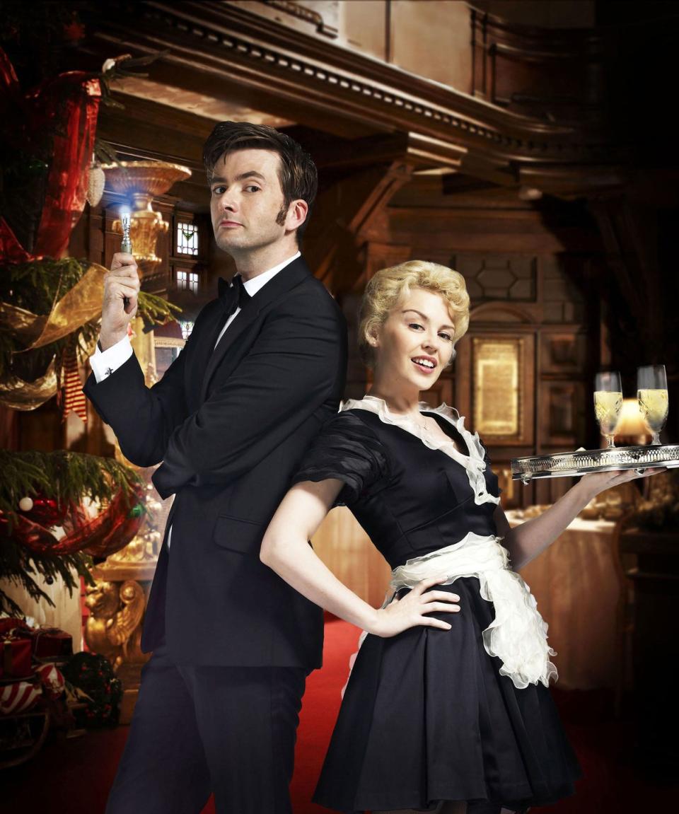 david tennant as the doctor, kylie minogue as astrid peth, doctor who christmas special voyage of the damned