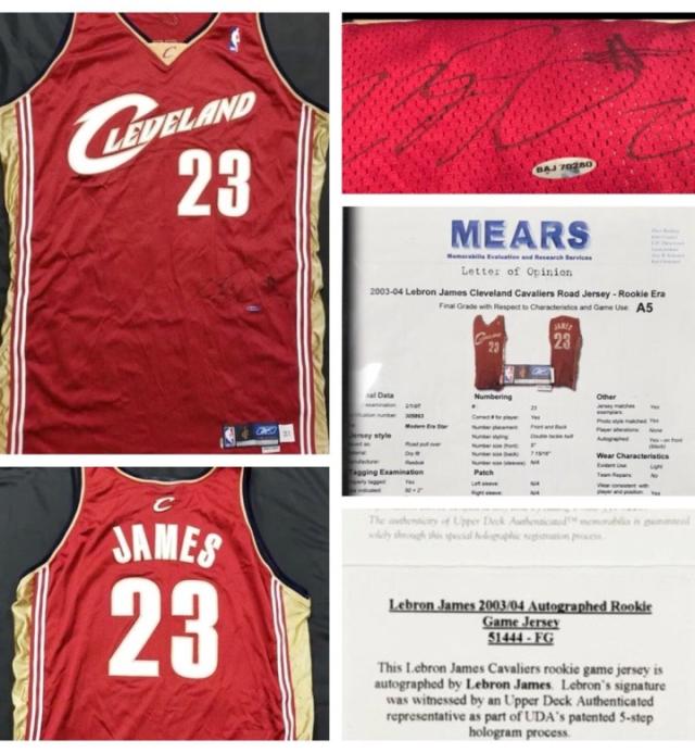 Basketball - Lebron James Upper Deck Authentic White Cleveland Cavaliers  Signed & Framed Jersey