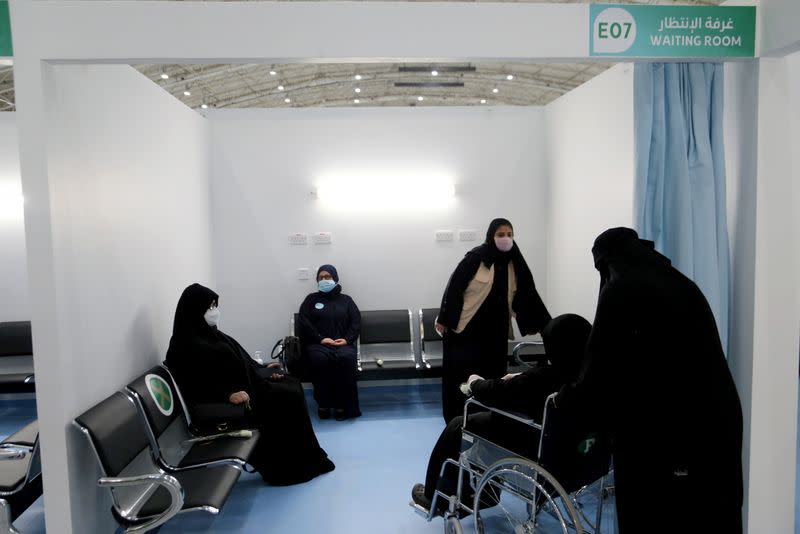 Saudi women are seen after received doses of a coronavirus disease (COVID-19) vaccine, in Riyadh