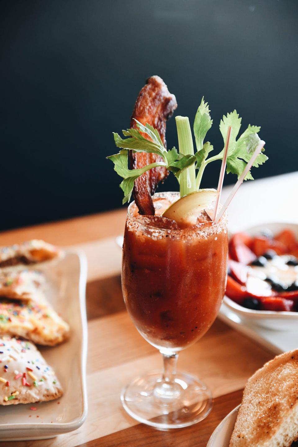 A bloody Mary at HomeGrown, which opened in the Crescent Building in Sherman Hill.