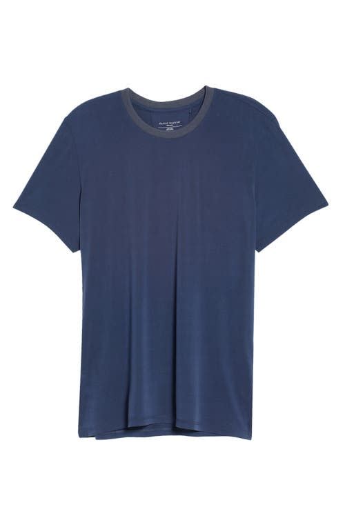 6) Mens's Contrast Crewneck Modal Blend T-Shirt