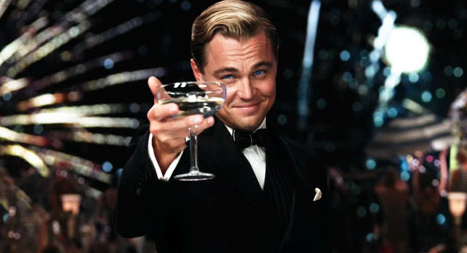 Cheers to Leo and Brad FINALLY starring in a movie together. Source: Warner Bros