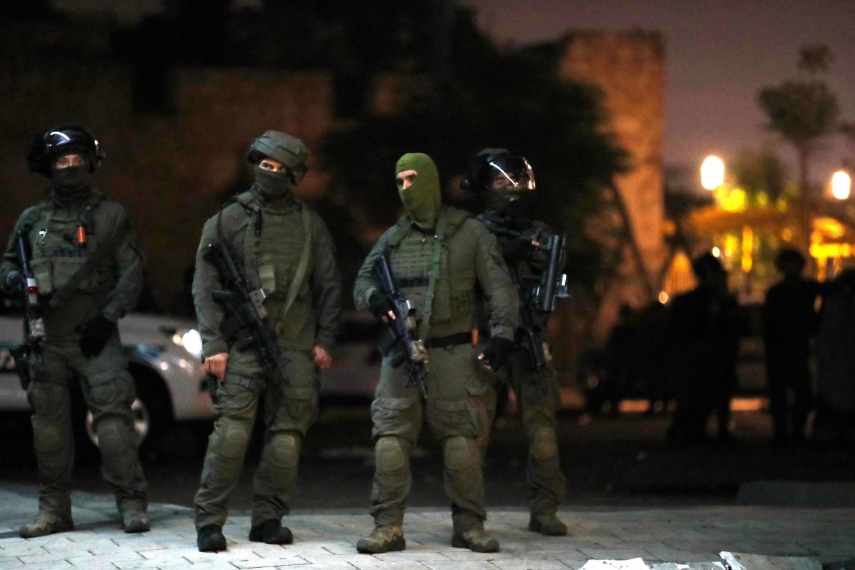 Israeli special forces gather in the mixed Jewish-Arab city of Lod  (AFP via Getty Images)