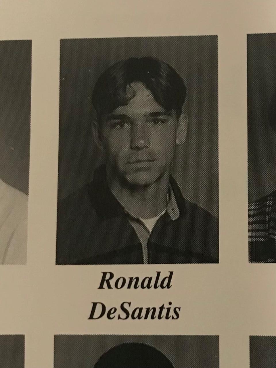 Ron DeSantis 11th grade yearbook photo from Dunedin High School