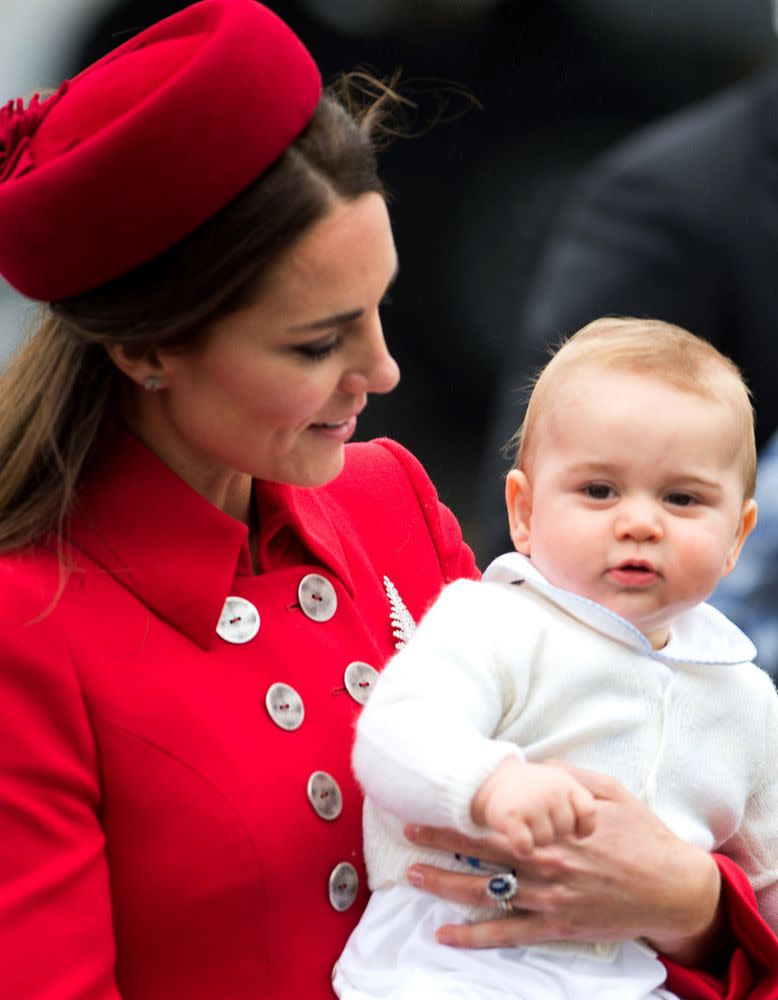 Kate Middleton and Prince George in April 2014
