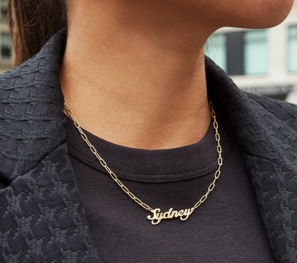 Baublebar's classic Nameplate Necklaces are fully customizable and totally wearble for everyday. The same goes for these Mother's Day jewellery finds for $150 and under. 