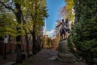 <p><strong>The Freedom Trail</strong></p><p>This three-mile trail in Boston contains some of the most important historical sites in the country. The self-guided <a href="https://www.thefreedomtrail.org/" rel="nofollow noopener" target="_blank" data-ylk="slk:Freedom Trail;elm:context_link;itc:0;sec:content-canvas" class="link ">Freedom Trail</a> has 16 monuments including graveyards with the graves of notable signers of the Declaration of Independence John Hancock and Samuel Adams.</p>