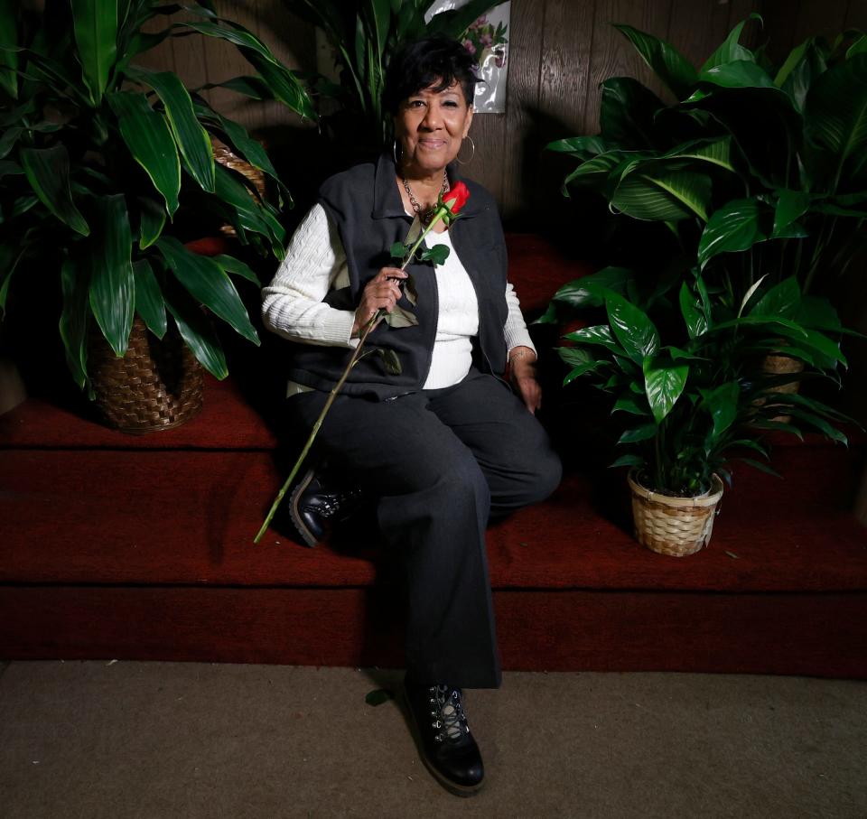 Alice Brazelton-Pittman, owner of Brazelton Floral in Detroit, on Thursday, Feb. 2, 2023. Her father Ed Brazelton started the business in the early 1940s in the same location, a house on West Grand Boulevard near the Motown Museum.