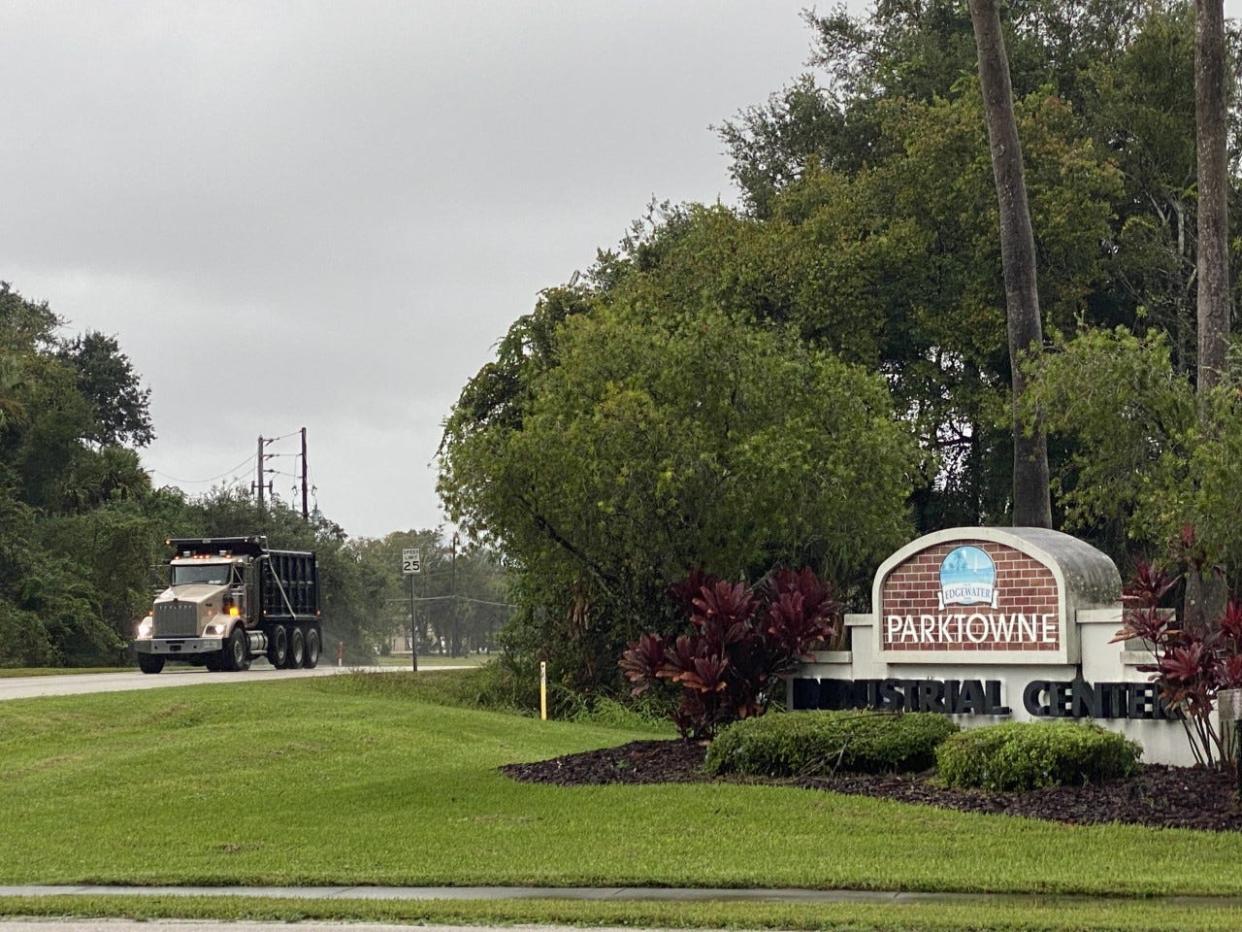 Entrance to Parktowne Industrial Center on W Park Avenue in Edgewater. The center houses more than 20 industrial facilities and will be home to the expanding Interface Welding.