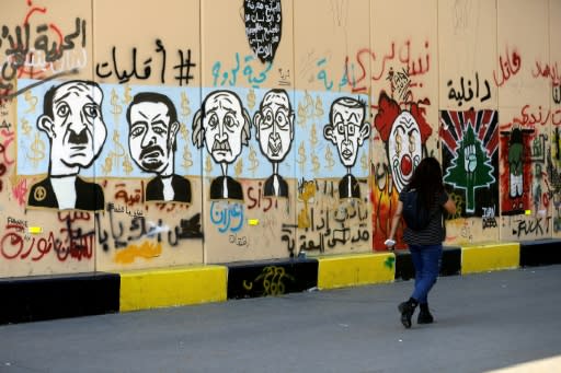 The graffiti lampoons Lebanon's political leaders