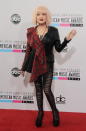 Cyndi Lauper arrives on the 2012 American Music Awards red carpet.