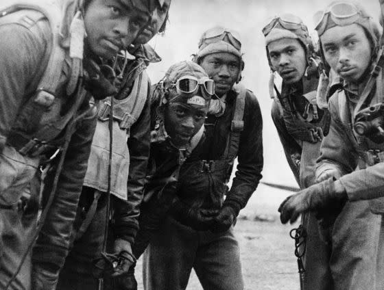 Tuskegee Airmen in Italy, 1944.<span class="copyright">Bettmann Archive/Getty Images</span>
