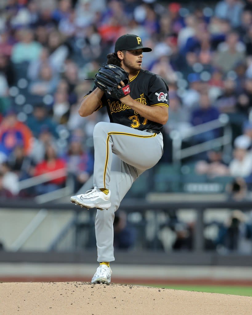 Pirates stud young pitcher Jared Jones. Brad Penner-USA TODAY Sports