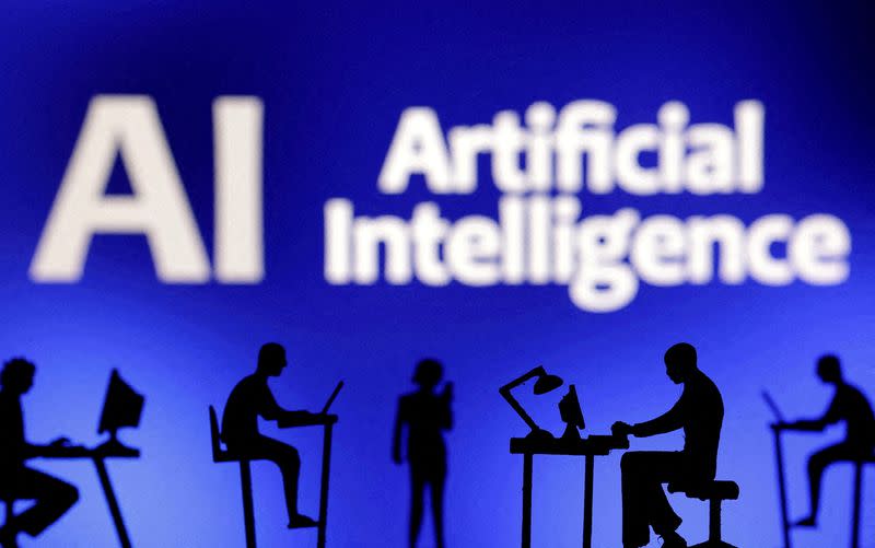 FILE PHOTO: Illustration shows words "Artificial Intelligence AI\