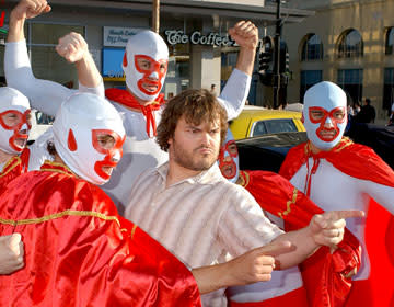 Jack Black with the Nachos at the Hollywood premiere of Paramount Pictures' Nacho Libre