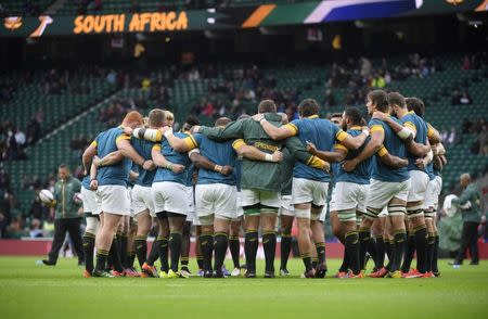 England v South Africa - 2016 Old Mutual Wealth Series - Twickenham Stadium, London, England - 12/11/16 South Africa team huddle before the match Reuters / Toby Melville Livepic