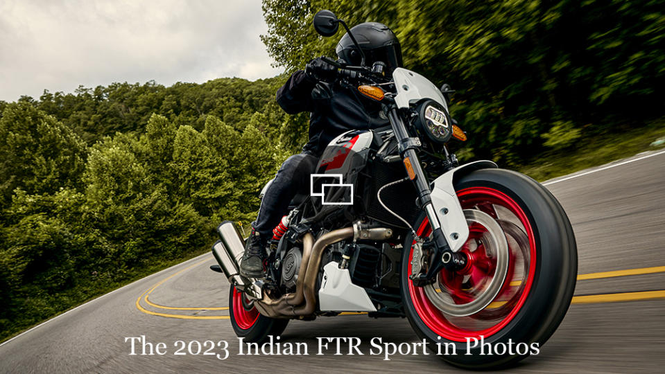 Riding the 2023 Indian FTR Sport motorcycle.