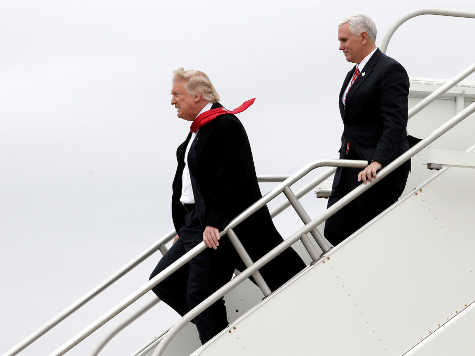 trump tie pence plane