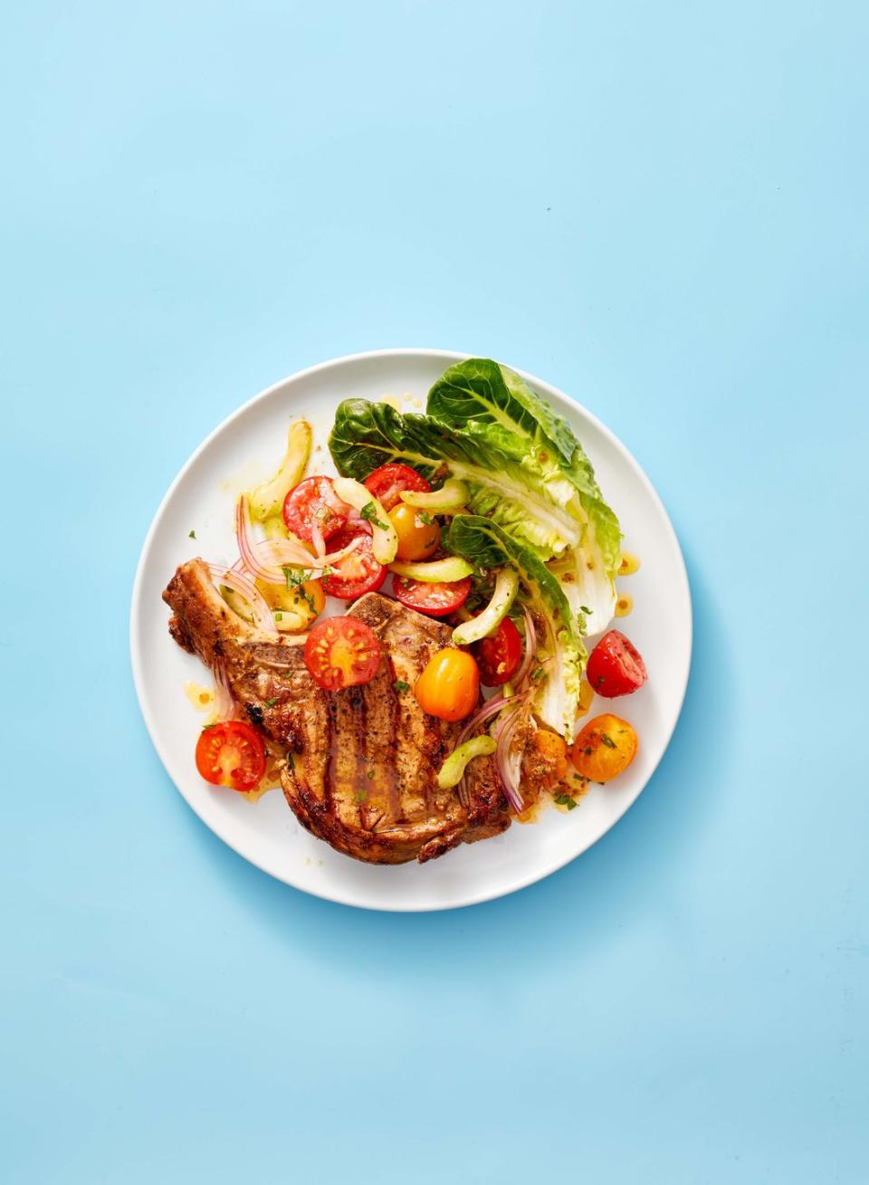 Pork Chops With Bloody Mary Tomato Salad