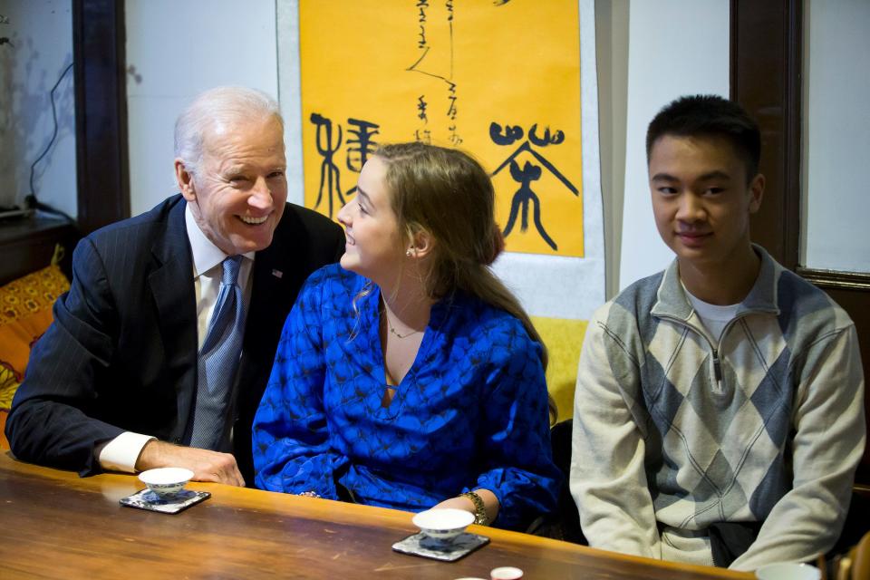 President Joe Biden and granddaughter Finnegan in China in 2013.