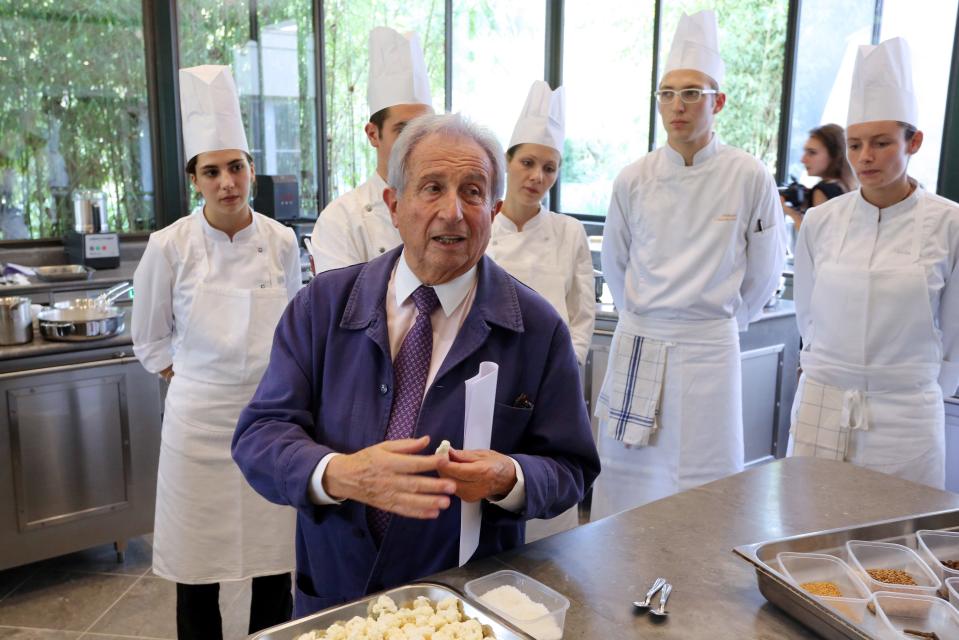 Michel Guerard teaching culinary students in France in September 2013.