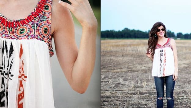 Anthropologie embroidered tank