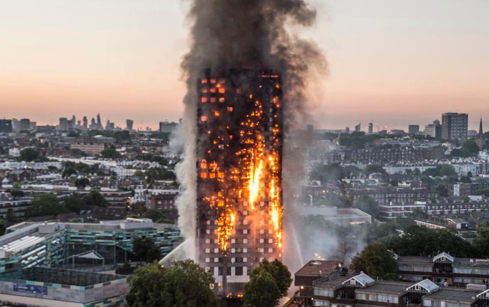 Grenfell Tower on fire