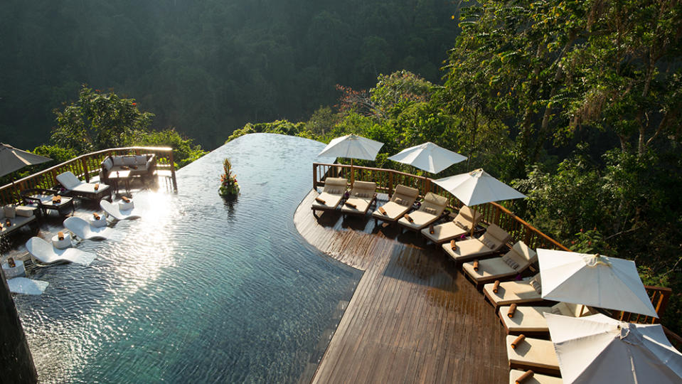 The main pool at the Hanging Gardens of Bali hotel in Ubud