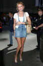 <p class="MsoNormal">Ah, remember the halter overall denim mini dress trend? We don’t really either, but Cameron Diaz rocked it for the nation when she wore the teeny-tiny ensemble for an appearance on the now-defunct MTV show “TRL” back in May 2007 where she played pin-the-tail on the "Shrek" donkey. Come to think of it, that trend didn’t really take off either. (5/8/2007)</p>