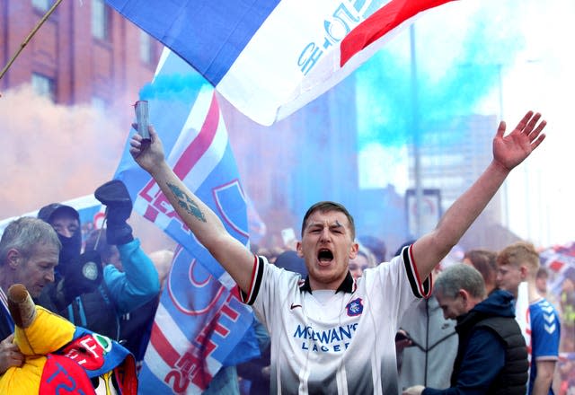 Celebrations outside Rangers' ground