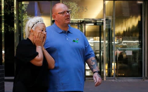 Charlotte Charles and Tim Dunn, parents of British teen Harry Dunn - Credit: REUTERS/Eduardo Munoz