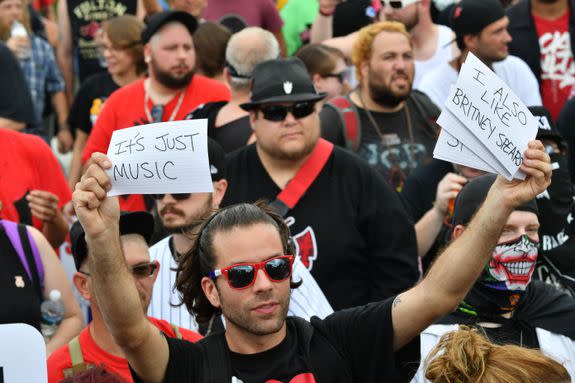 Insane Clown Posse fans, known as Juggalos, gather on D.C.'s National Mall to protest the FBI's classification of Juggalos as a gang.