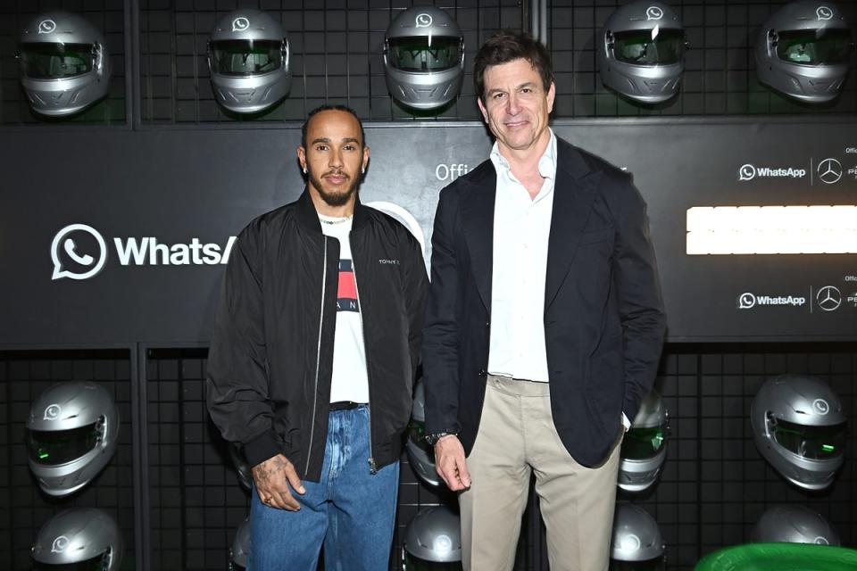 Toto Wolff was at a Mercedes and WhatsApp event in New York with Lewis Hamilton on Monday (Getty Images)