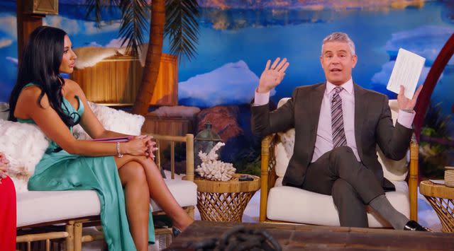 <p>Bravo</p> Monica Garcia and Andy Cohen