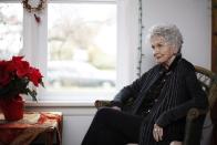 Canadian author Alice Munro is photographed at her daughter Sheila's home during an interview in Victoria, B.C. Tuesday December 10, 2013. Alice's daughter Jenny received the Nobel prize in Literature on her mother's behalf during a ceremony in Stockholm, Sweden. THE CANADIAN PRESS/Chad Hipolito