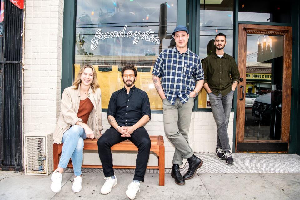 From left, co-partners of Found Oyster Holly Fox, Ari Kolender, Adam Weisblatt and Joe Laraja on Jan. 21, 2020.