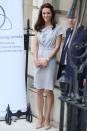 <p>Underneath her Michael Kors coat, the Duchess wore a Roksanda Ilinčić dress, which she has worn on several different occasions from 2011 to <a href="https://www.harpersbazaar.com/celebrity/red-carpet-dresses/g3531/kate-middleton-best-looks-australia/?slide=6" rel="nofollow noopener" target="_blank" data-ylk="slk:her Australian trip in 2014;elm:context_link;itc:0;sec:content-canvas" class="link ">her Australian trip in 2014</a>. The royal paired the look with her trusty L.K. Bennett nude pumps. </p>