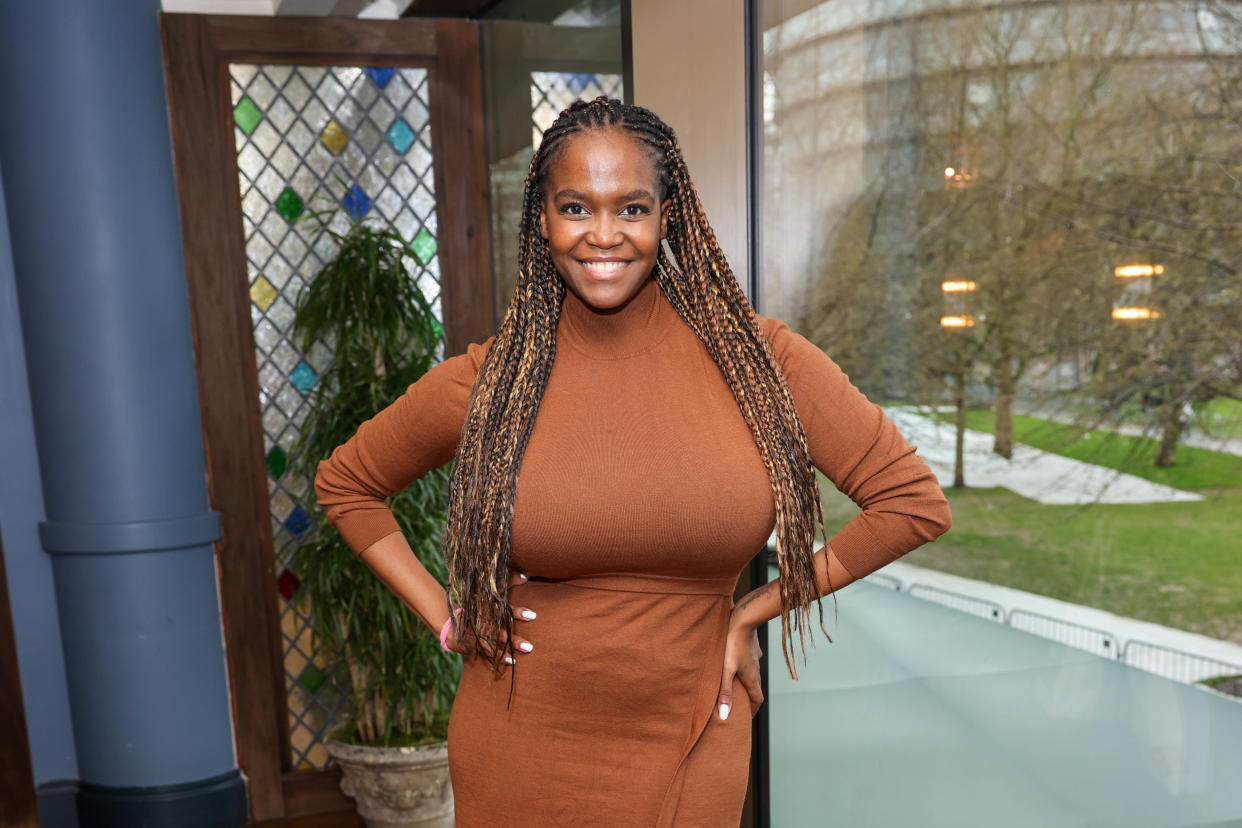 LONDON, ENGLAND - MARCH 28: Oti Mabuse attends the Bloody Big Brunch with Will and AJ at The Ivy Tower Bridge on March 28, 2024 in London, England. (Photo by Dave Benett/Getty Images for The Ivy Collection)