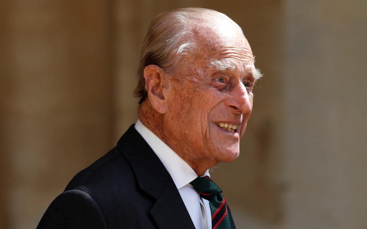 Britain's Prince Philip takes part in the transfer of the Colonel-in-Chief of the Rifles at Windsor Castle in Britain July 22, 2020. The Duke of Edinburgh will step down from his role as Colonel-in-Chief for the Rifles after 67 years of service.  - Adrian Dennis/REUTERS